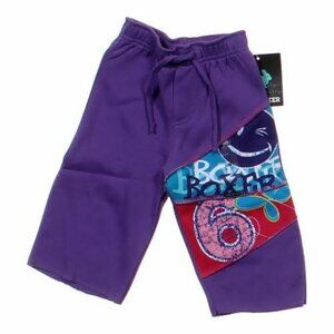 Joe Boxer Size 12M Sweatpants Infant Purple Pants Faux Drawstring Graphic NEW